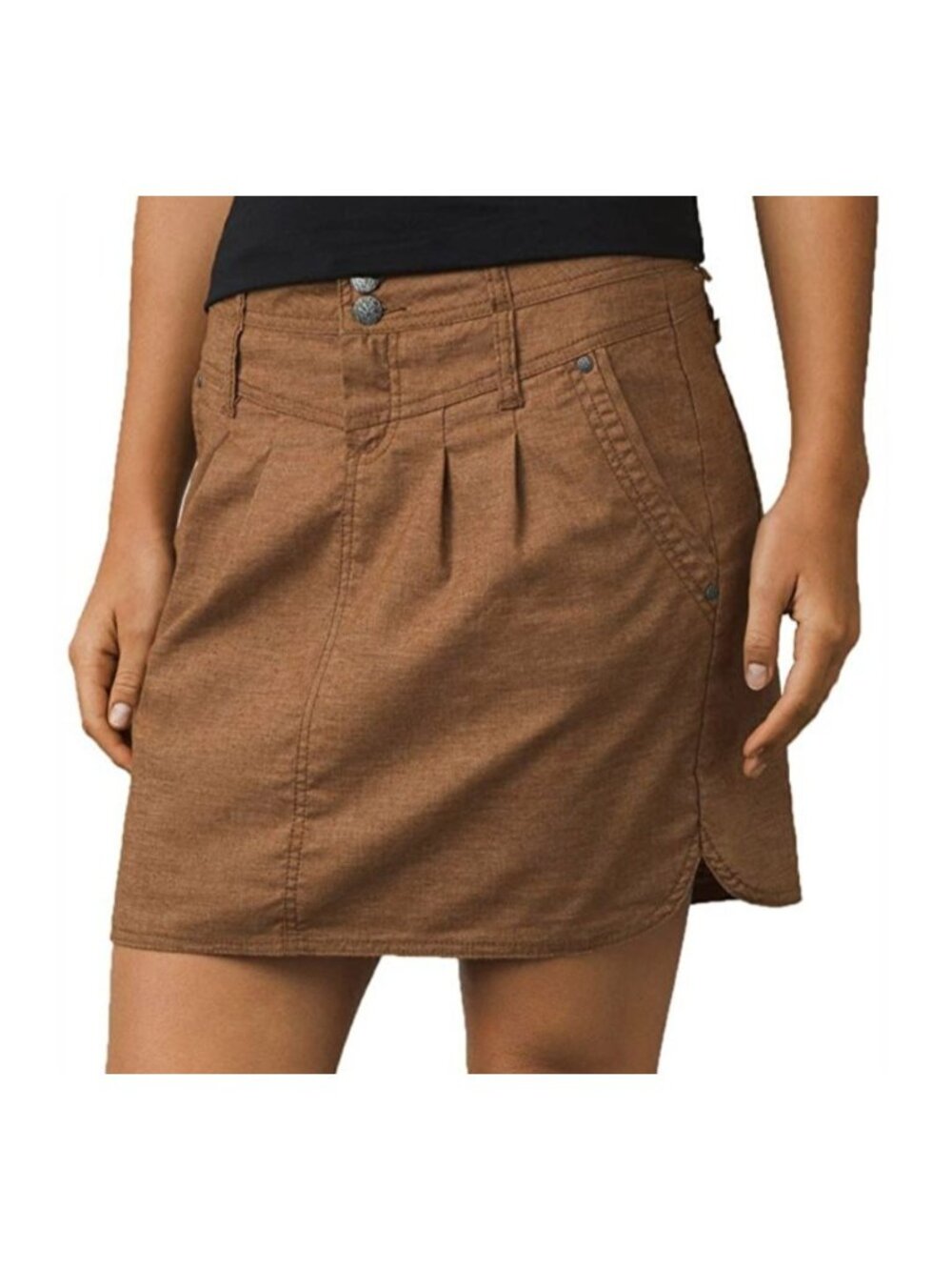 PrAna Lizbeth Hemp Blend Treebark Brown Short Skirt UPF 50+ Size 4